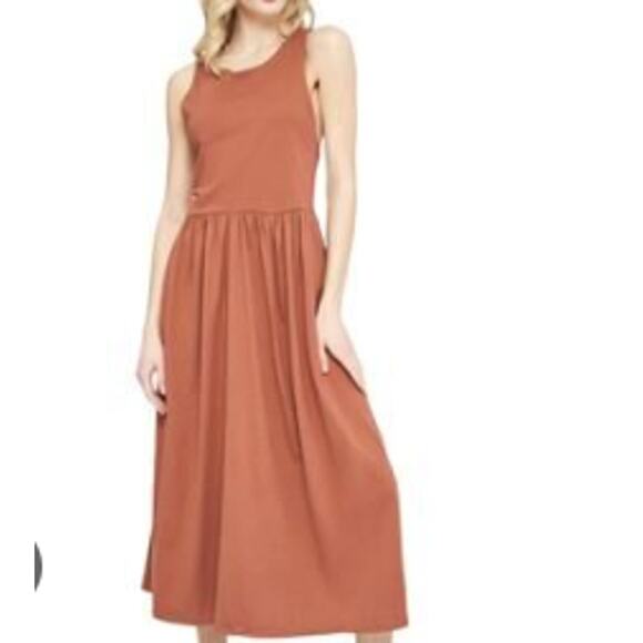 Zara‎ Sleeveless Racerback Knit Maxi Dress Brown Size Small - Picture 1 of 11